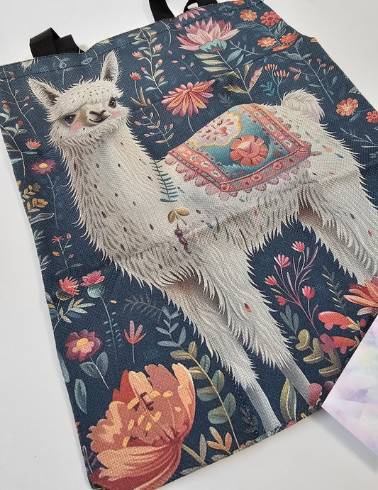 Alpaca Large Project Bag - Tote with Handles Llama