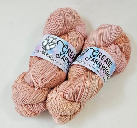 Broken Peach in Superwash Merino/Nylon (85/15) Blend Fingering Weight Yarn