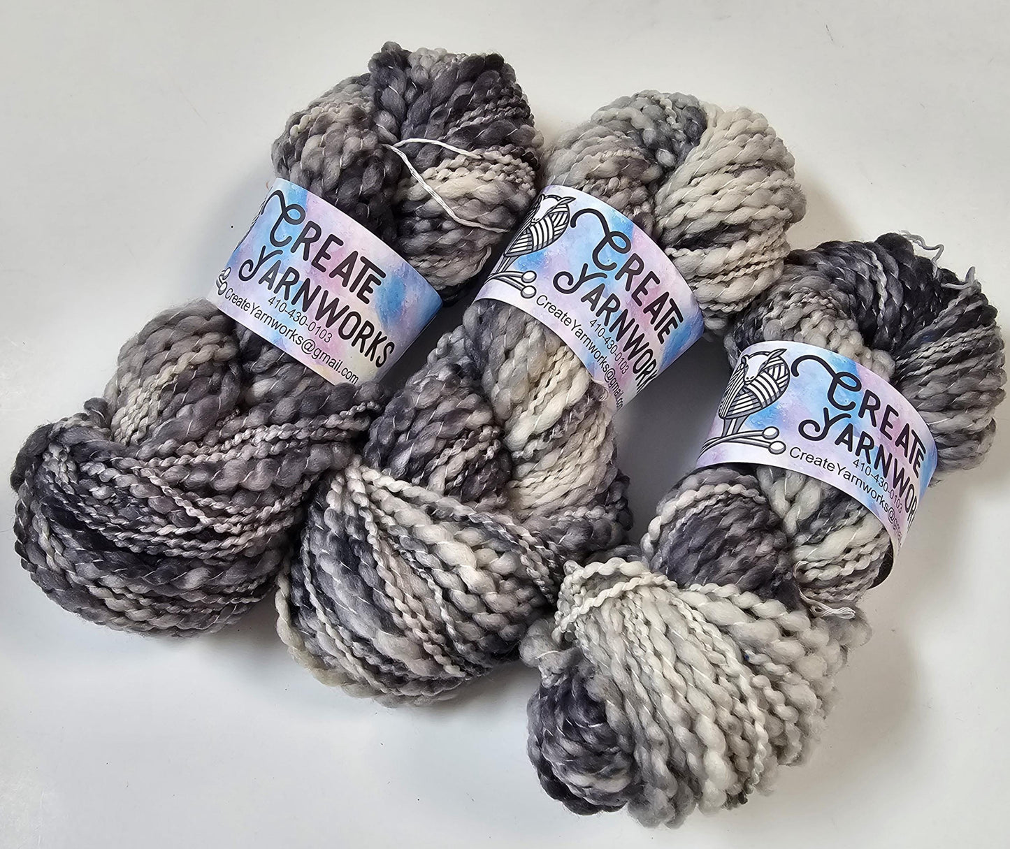 Stormy Skies in Thick n Thin 100% Superwash Merino Bulky Yarn