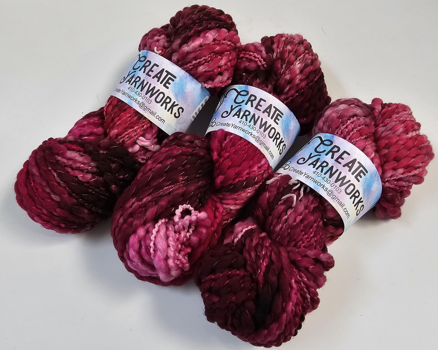 Raspberry Wine in Thick n Thin 100% Superwash Merino Bulky Yarn