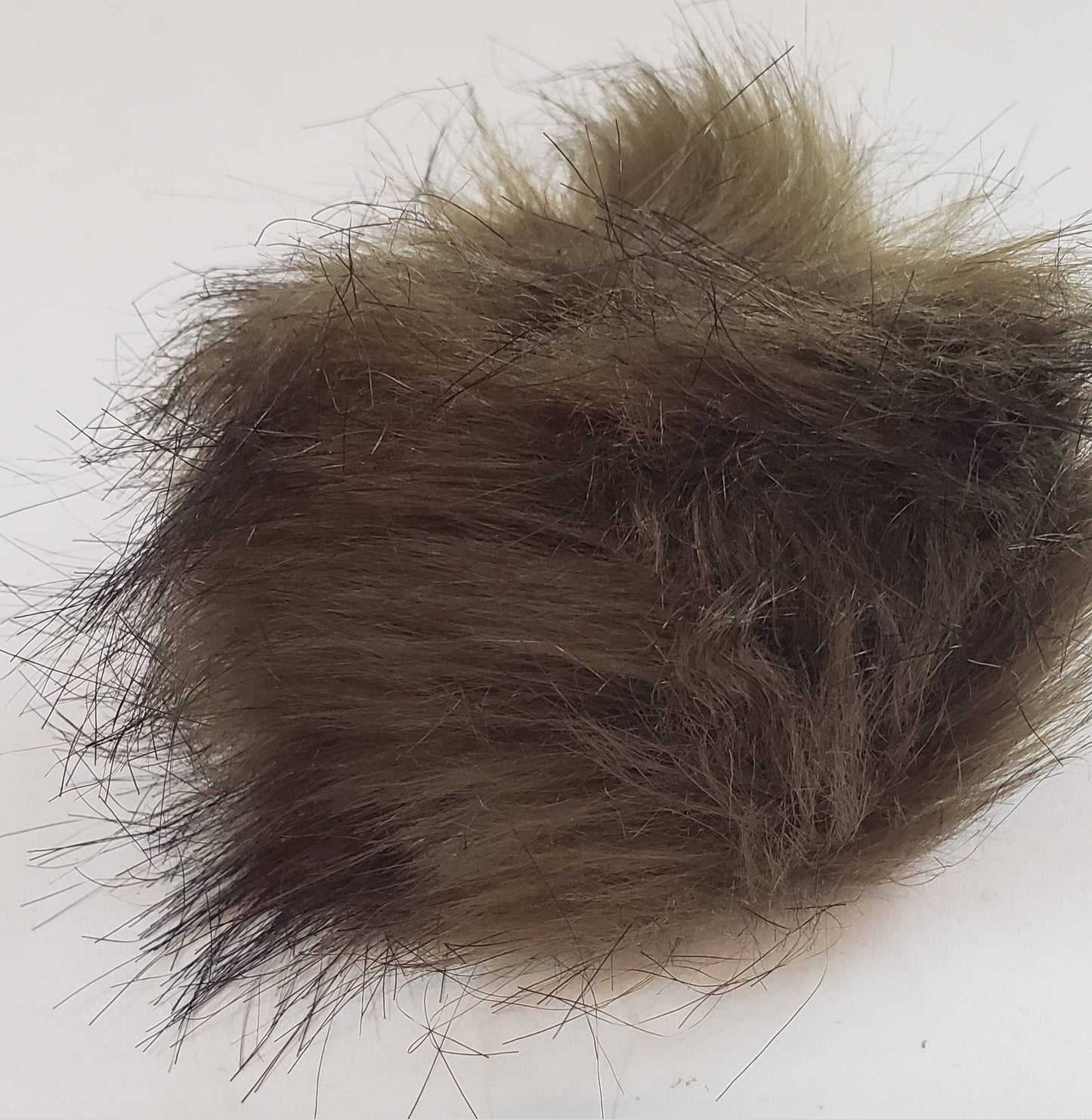 Faux Fur Pom Pom - Olive Green with dark tips