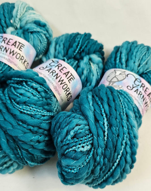 Tempting Teal in Thick n Thin 100% Superwash Merino Bulky Yarn