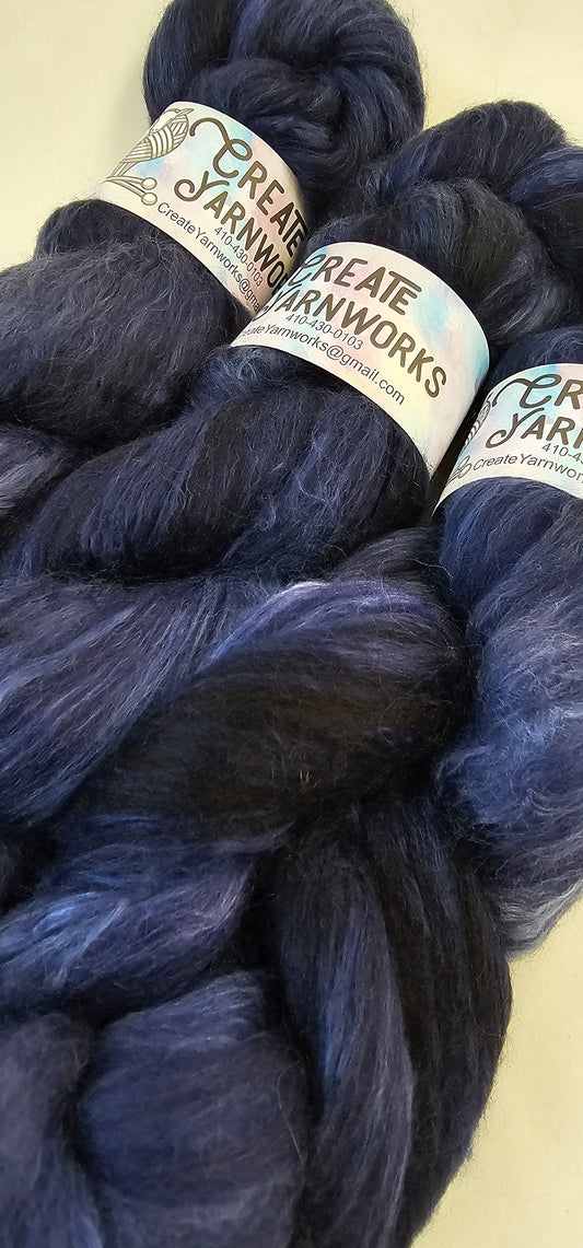 Navy in Merino/Milk Fiber 67/33 blend Top 4oz braid