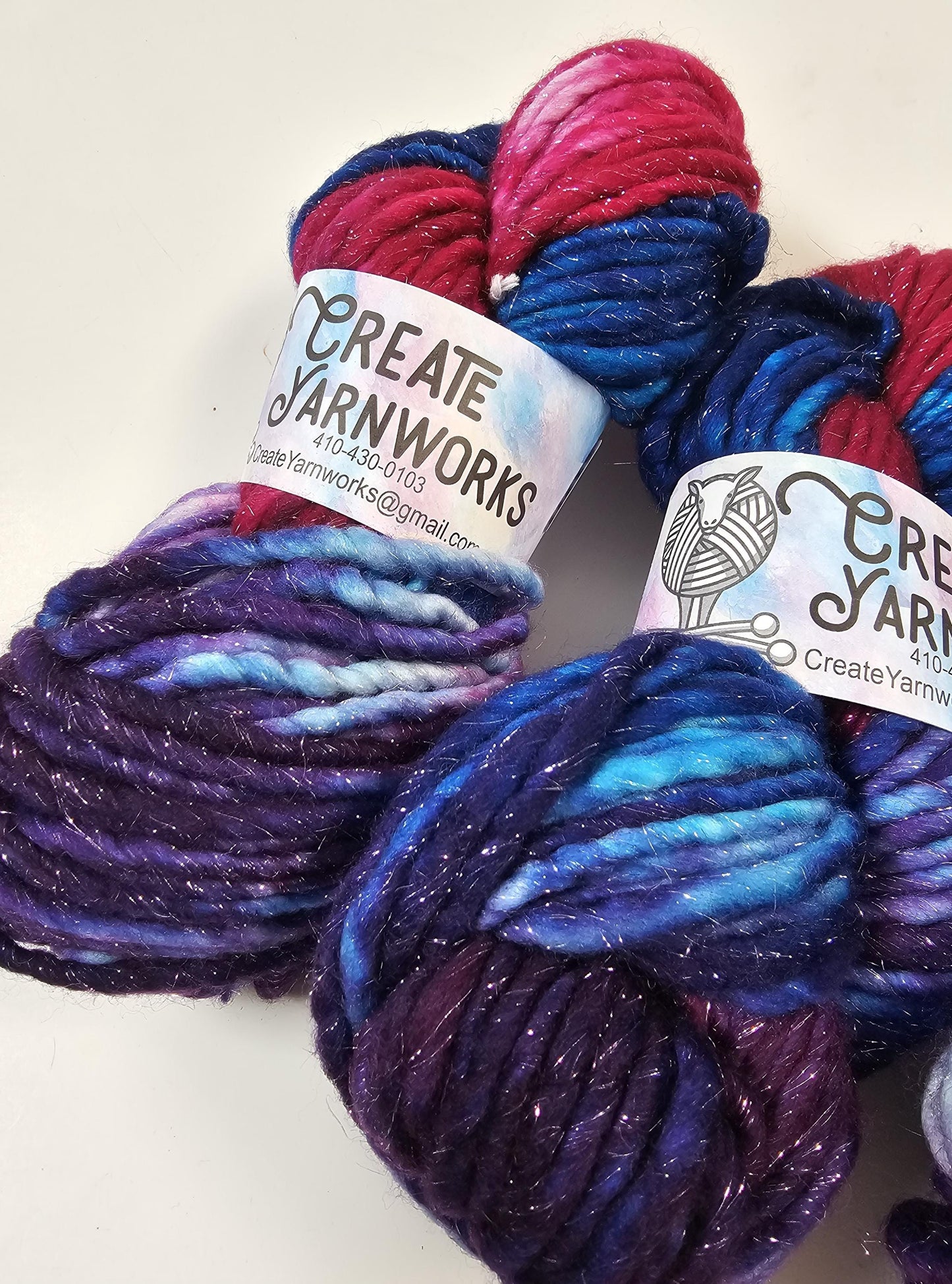It's Electric! in Silver Sparkle Superwash Merino Blend Super Bulky Weight Yarn