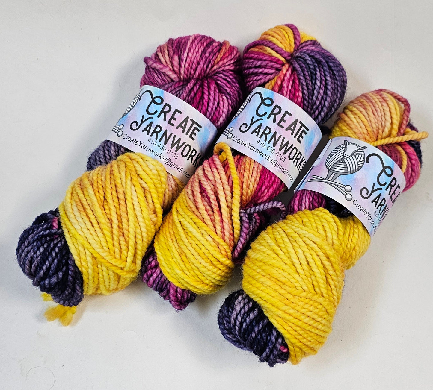 Mountain Sunset in 100% Superwash Merino Bulky Yarn