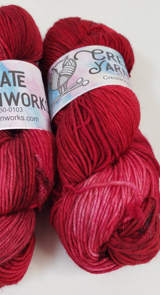 Ragin' Red in Superwash Merino/Nylon (85/15) Blend Fingering Weight Yarn