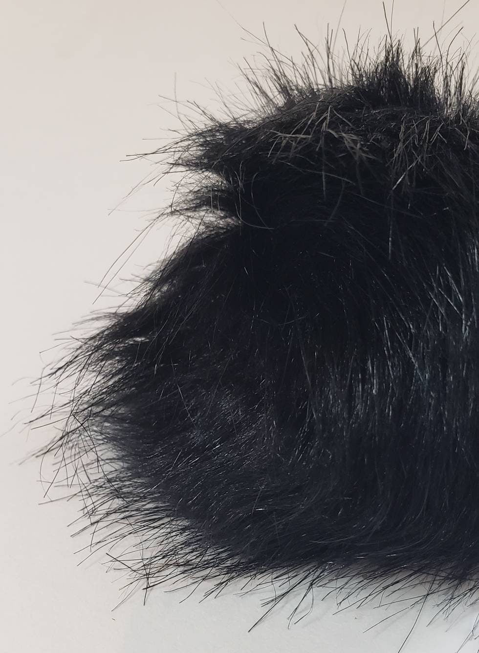 Faux Fur Pom Pom - Black