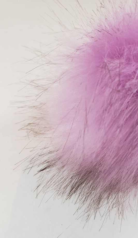 Faux Fur Pom Pom - Lavender with dark tips