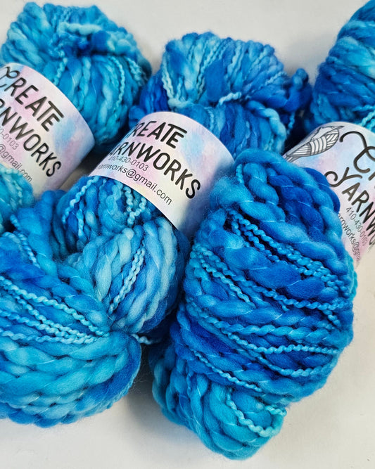 Blue Skies in Thick n Thin 100% Superwash Merino Bulky Yarn