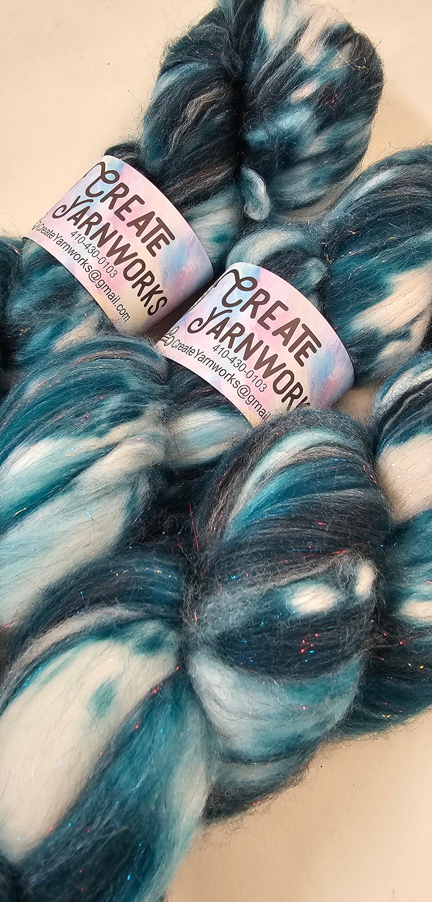 Tempting Teal in Superwash Merino & Stellina Blend 4oz braid