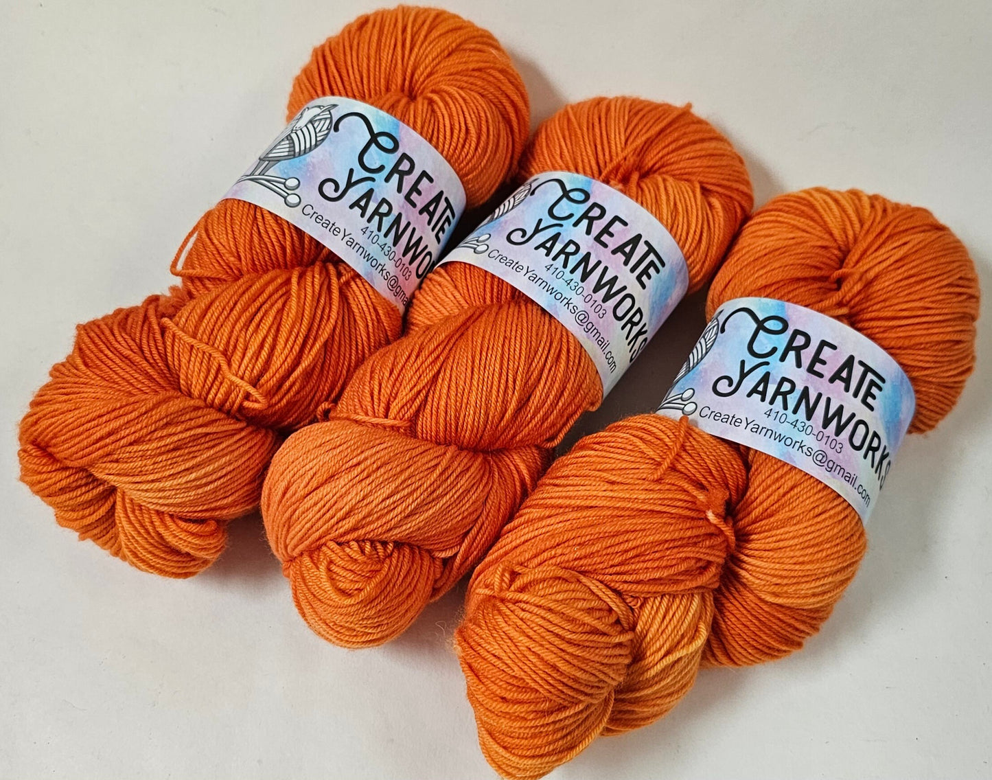 Pumpkin in Superwash Merino/Nylon (85/15) Blend Fingering Weight Yarn