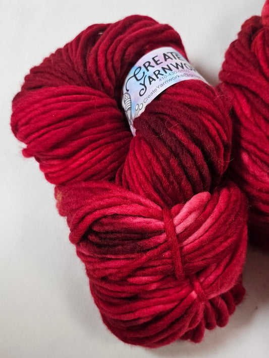 Ragin' Red in 100% Merino Super Bulky Yarn