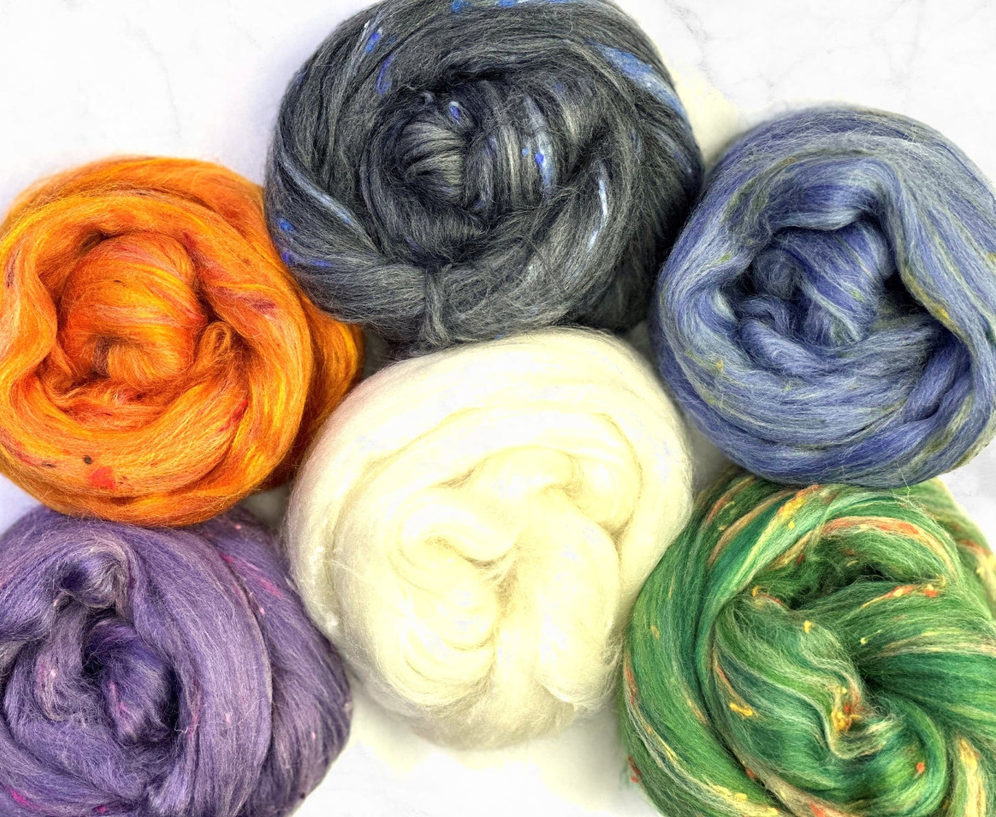 Tweeds in Merino, Tweed and Bamboo Fiber Blends for Needle Felting, Wet Felting, or Spinning