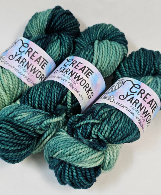 Forest Green in 100% Superwash Merino Bulky Yarn