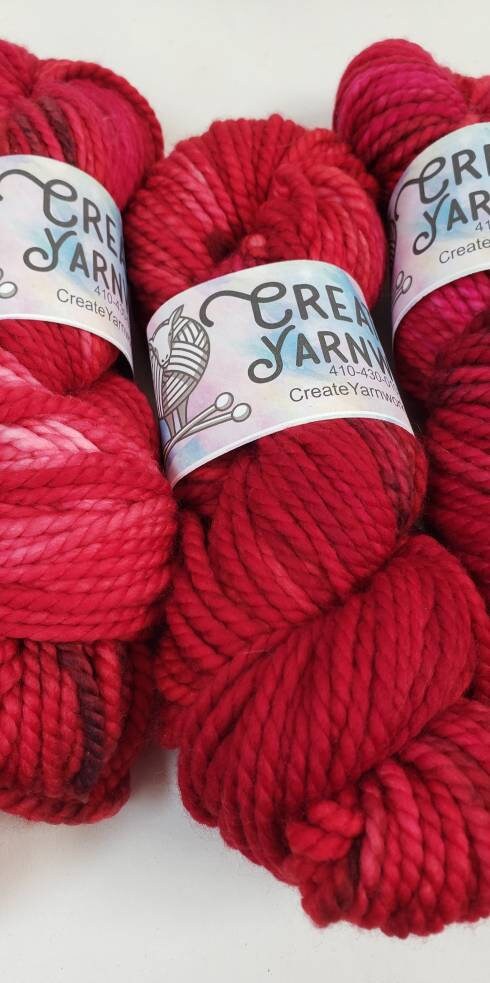 Ragin' Red in 100% Superwash Merino Bulky Yarn