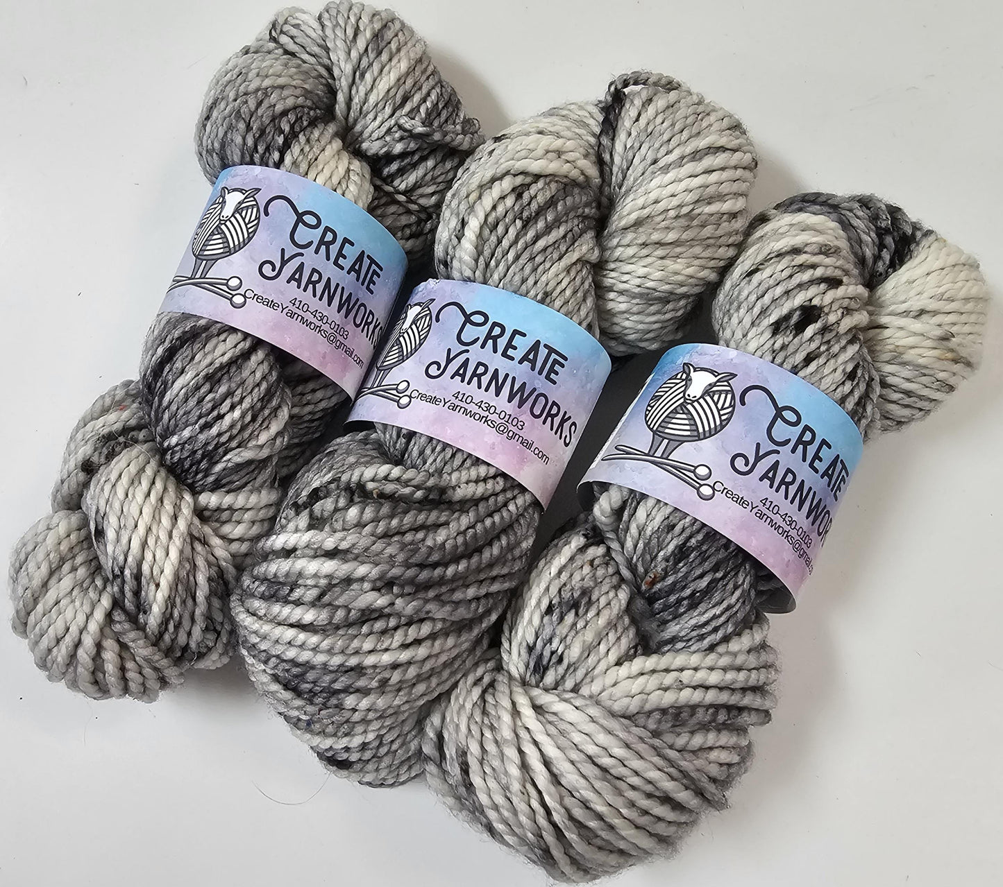 Stormy Skies in 100% Superwash Merino Bulky Yarn