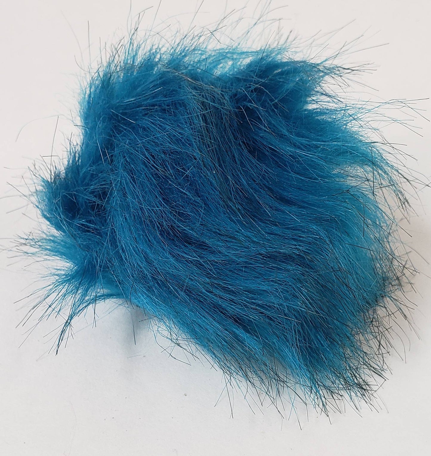 Faux Fur Pom Poms - Teal Blue