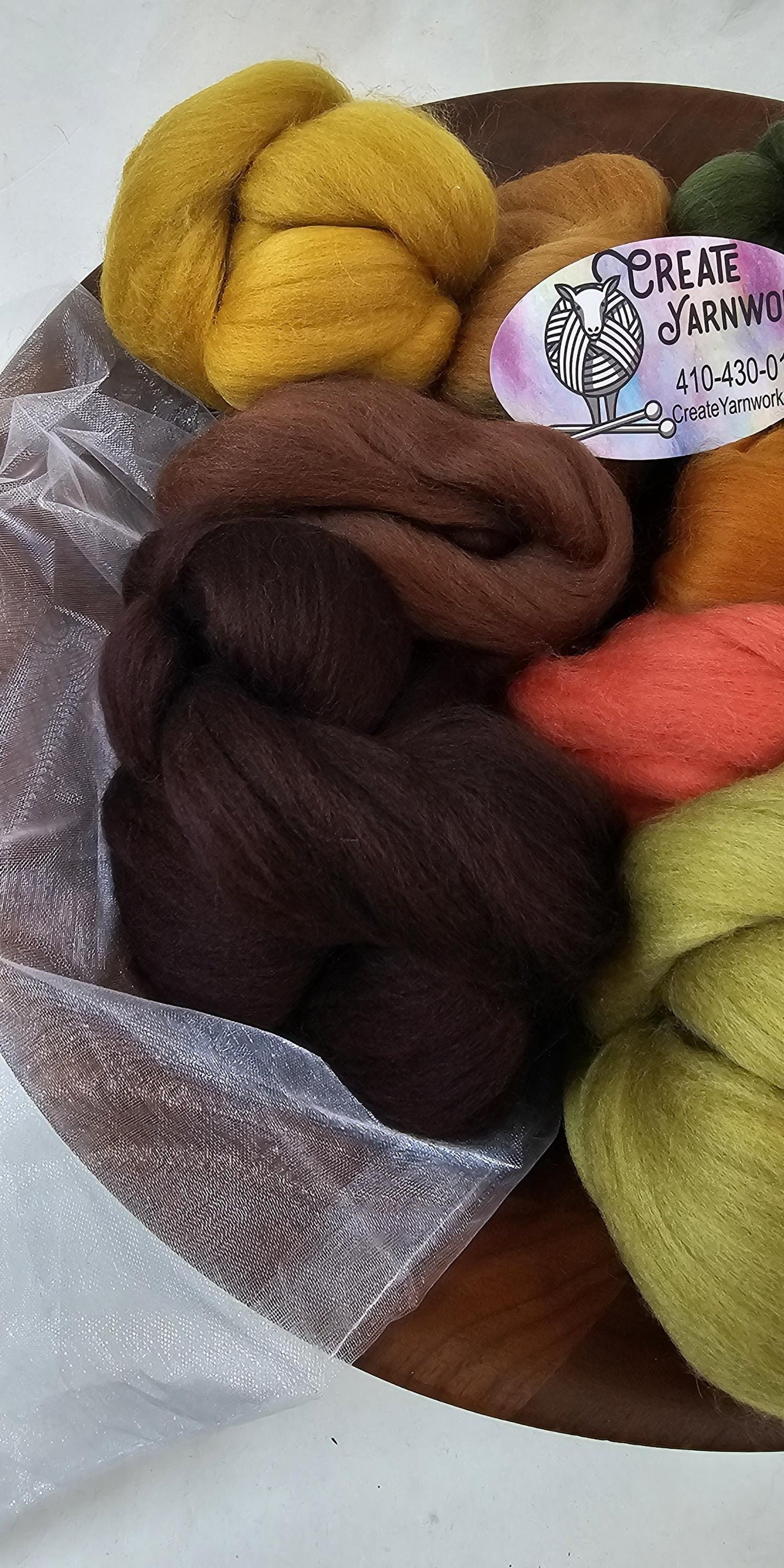Happy Fall Y'all in 23 micron Merino Fiber for Needle Felting, Wet Felting, or Spinning