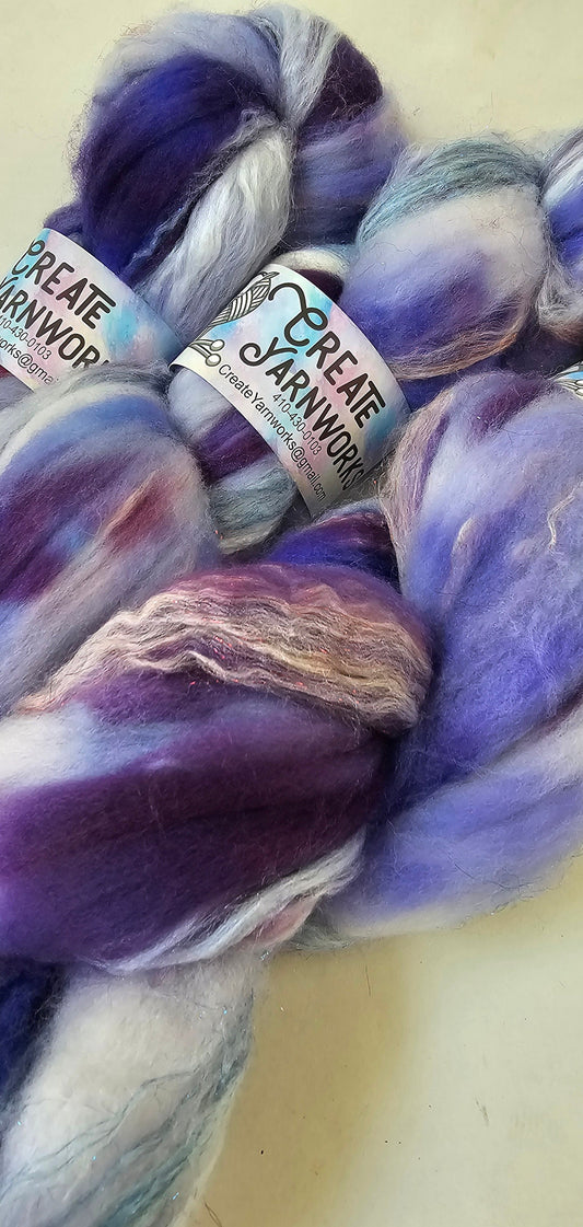 Lavender in Superwash Merino & Stellina Blend 4oz braid
