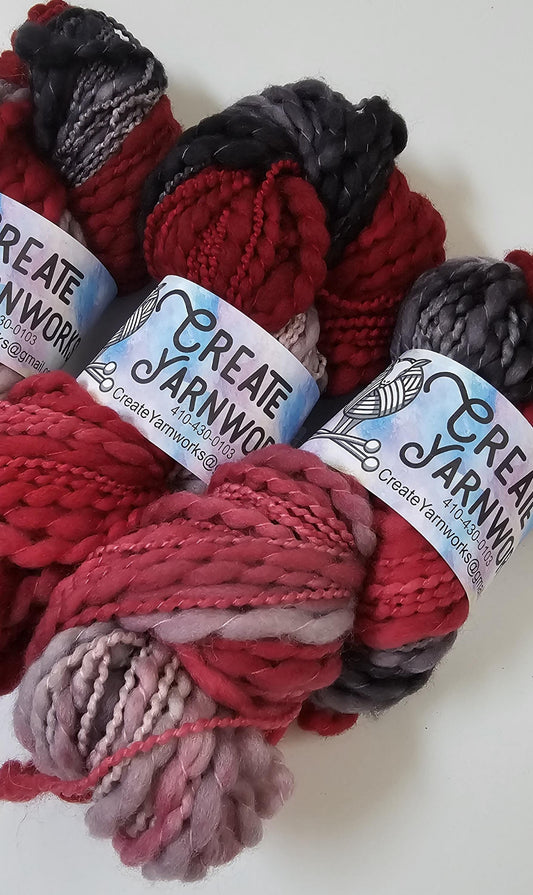 Crimson Slate in Thick n Thin 100% Superwash Merino Bulky Yarn
