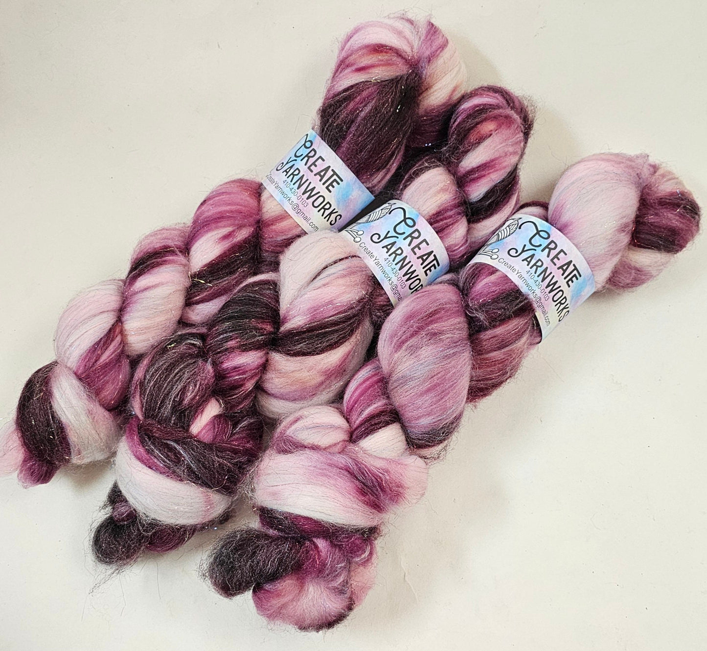Wine Country in Superwash Merino & Stellina Blend 4oz braid