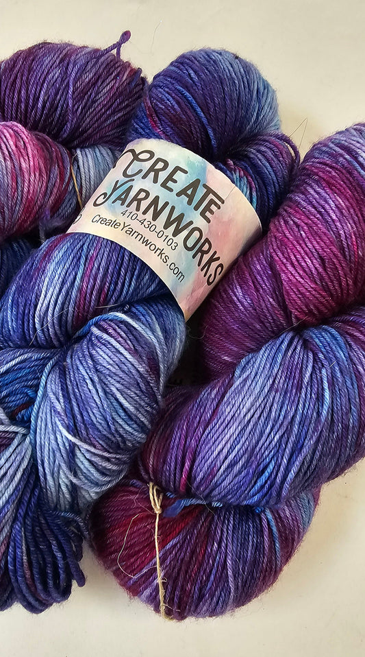 Purples in Superwash Merino/Nylon (85/15) Blend Fingering Weight Yarn