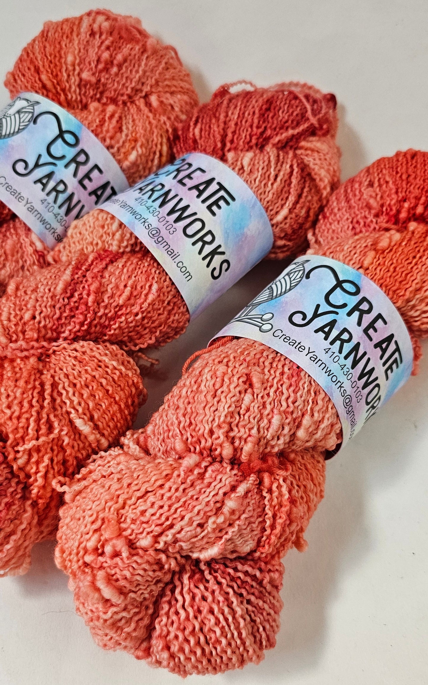 Broken Peach in Slub Superwash Merino/Nylon (90/10) Blend Fingering Weight Yarn