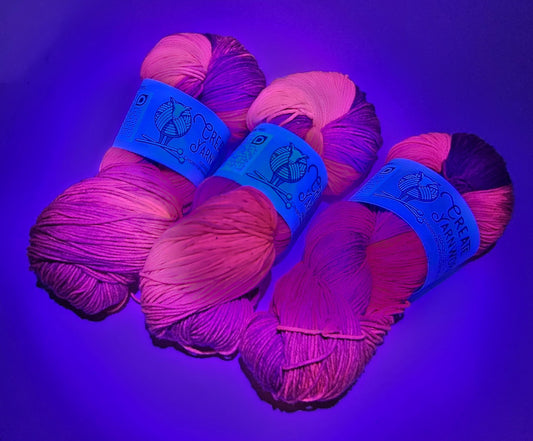 Holiday Purple Neon in Superwash Merino/Nylon (85/15) Blend Fingering Weight Yarn