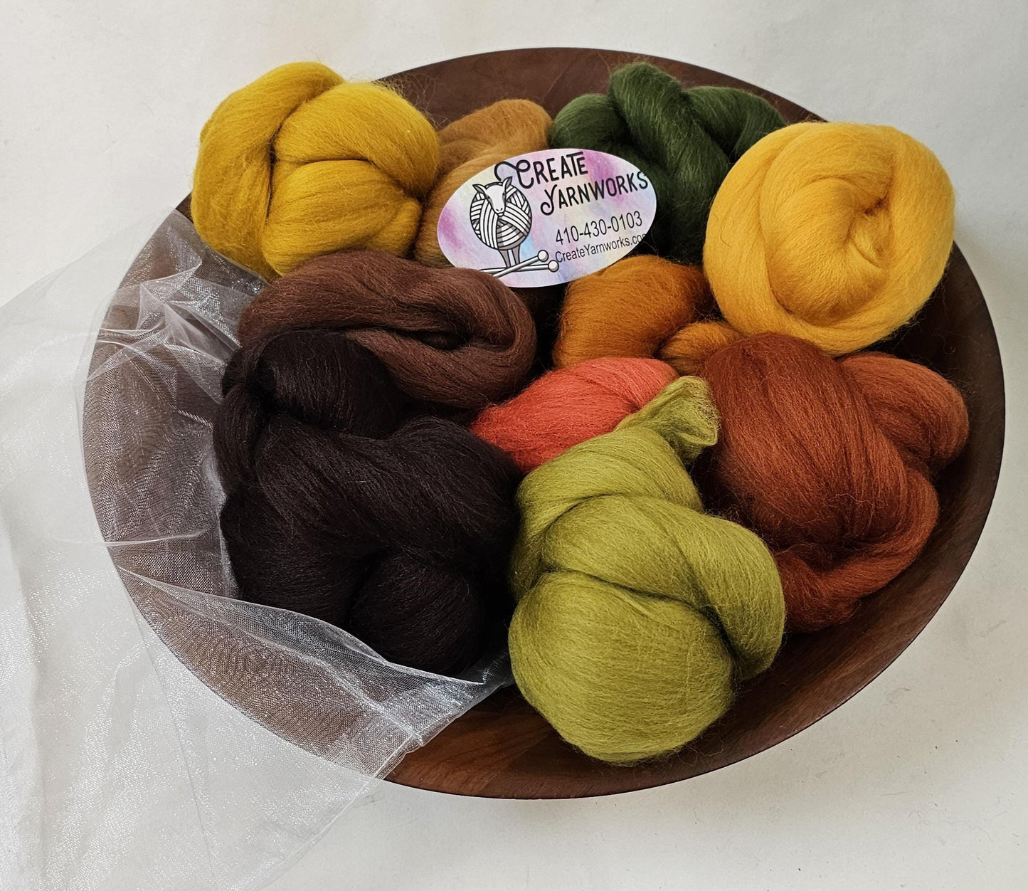 Happy Fall Y'all in 23 micron Merino Fiber for Needle Felting, Wet Felting, or Spinning