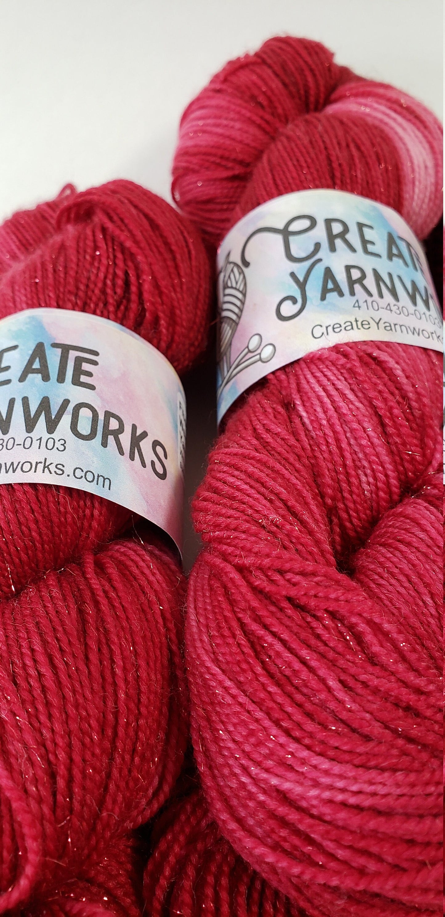 Ragin' Red in Gold Sparkle Superwash Merino Blend Fingering Weight Yarn