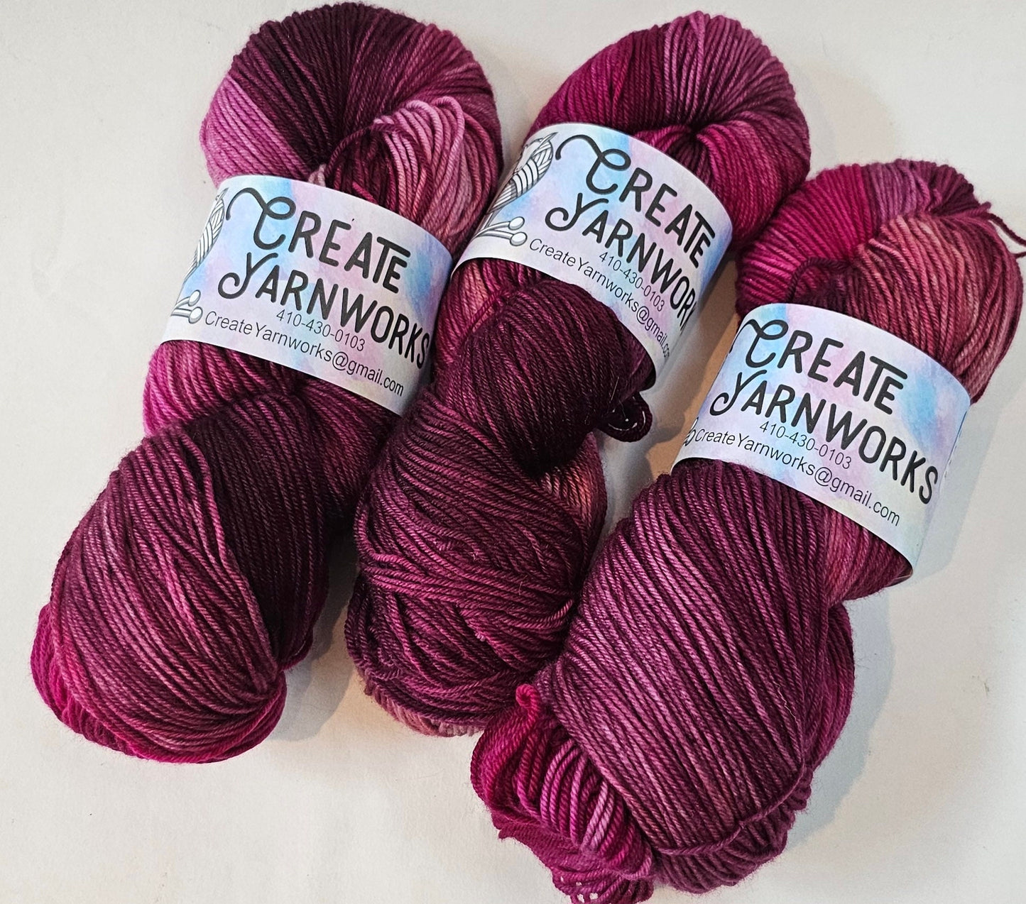Raspberry Wine in Superwash Merino/Nylon (85/15) Blend Fingering Weight Yarn