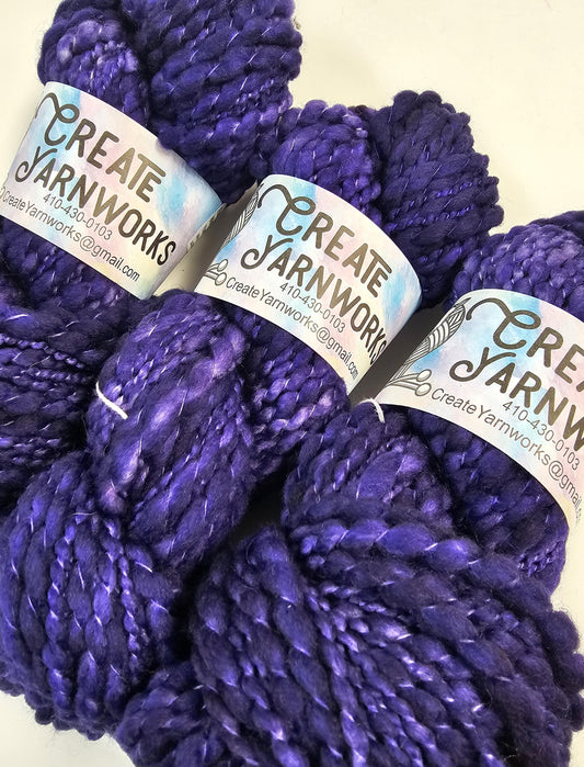 Purples in Thick n Thin 100% Superwash Merino Bulky Yarn
