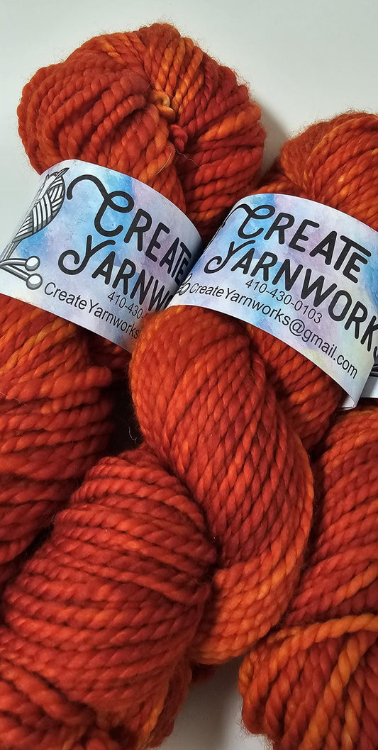 Pumpkin in 100% Superwash Merino Bulky Yarn