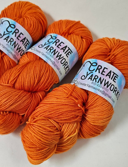 Pumpkin in Superwash Merino/Nylon (85/15) Blend Fingering Weight Yarn