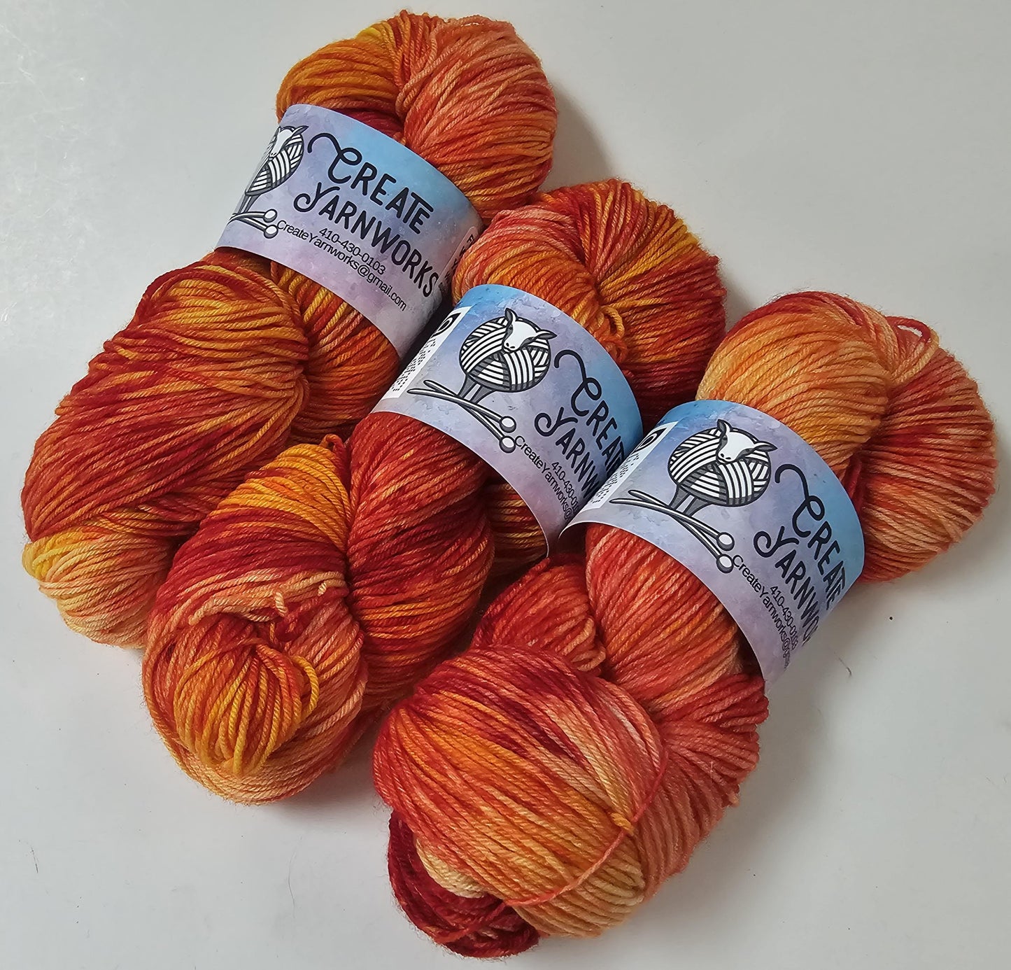 Eastern Shore Sunrise in Superwash Merino/Nylon (85/15) Blend Fingering Weight Yarn
