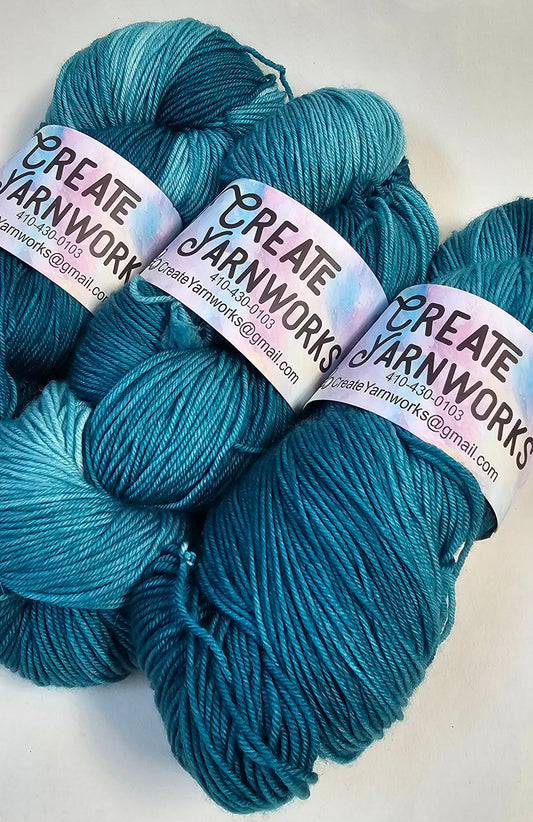 Tempting Teal in Superwash Merino/Nylon (85/15) Blend Fingering Weight Yarn
