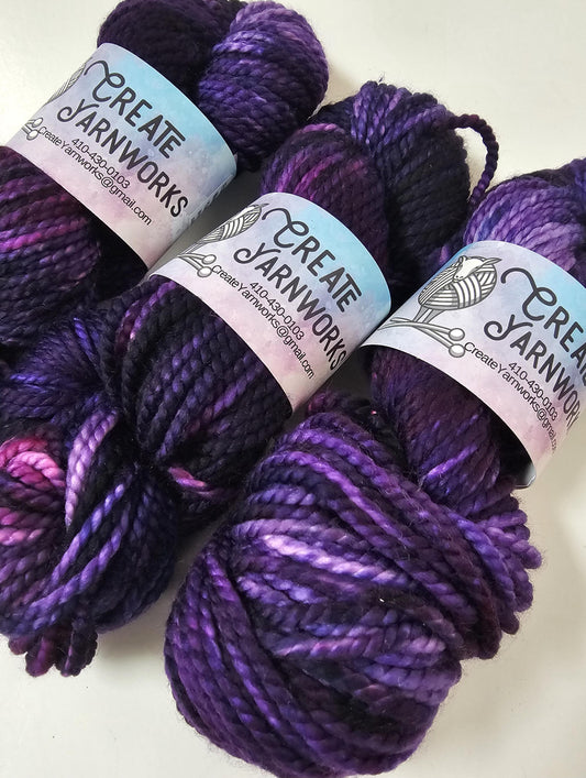 Purples in 100% Superwash Merino Bulky Yarn