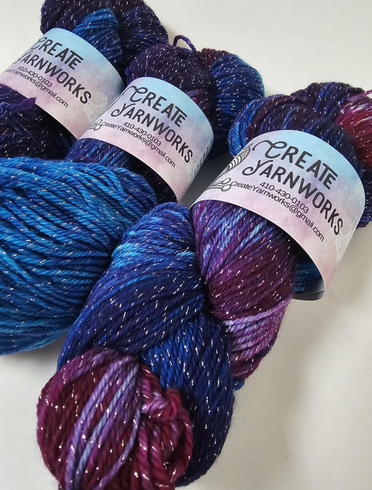 It's Electric in Silver Sparkle Superwash Merino Blend Fingering Weight Yarn