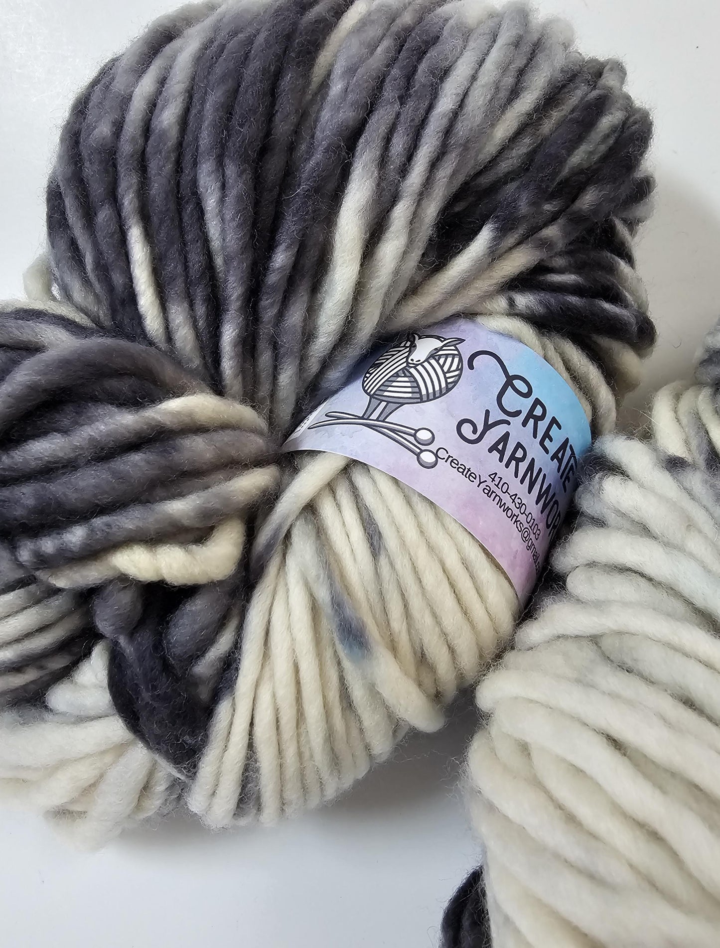 Stormy Skies in 100% Superwash Merino Super Bulky Yarn