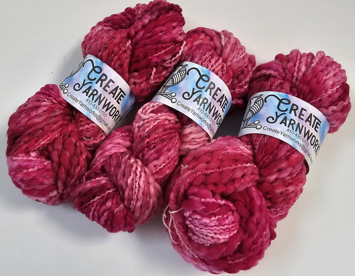 Pretty in Pink in Thick n Thin 100% Superwash Merino Bulky Yarn