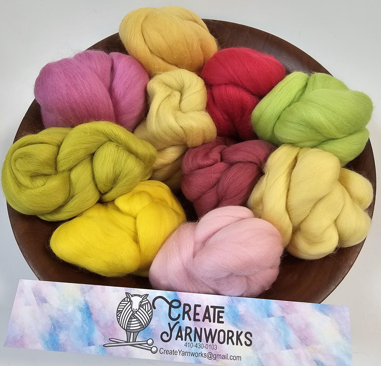 Flowers in 23 micron Merino Fiber for Needle Felting, Wet Felting, or Spinning