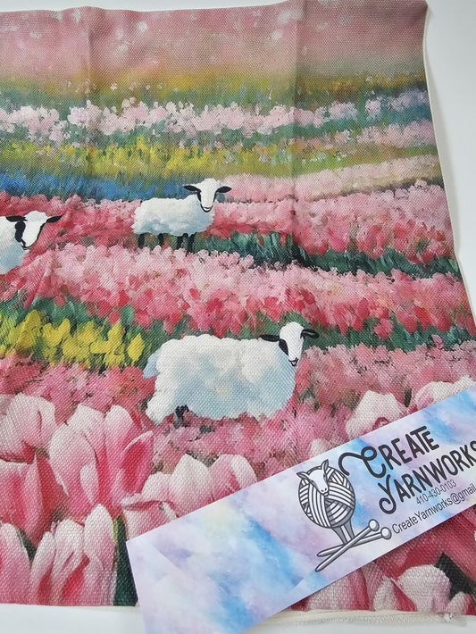 Special - Decorative 18"x18" Pillow - Sheep in Flowers