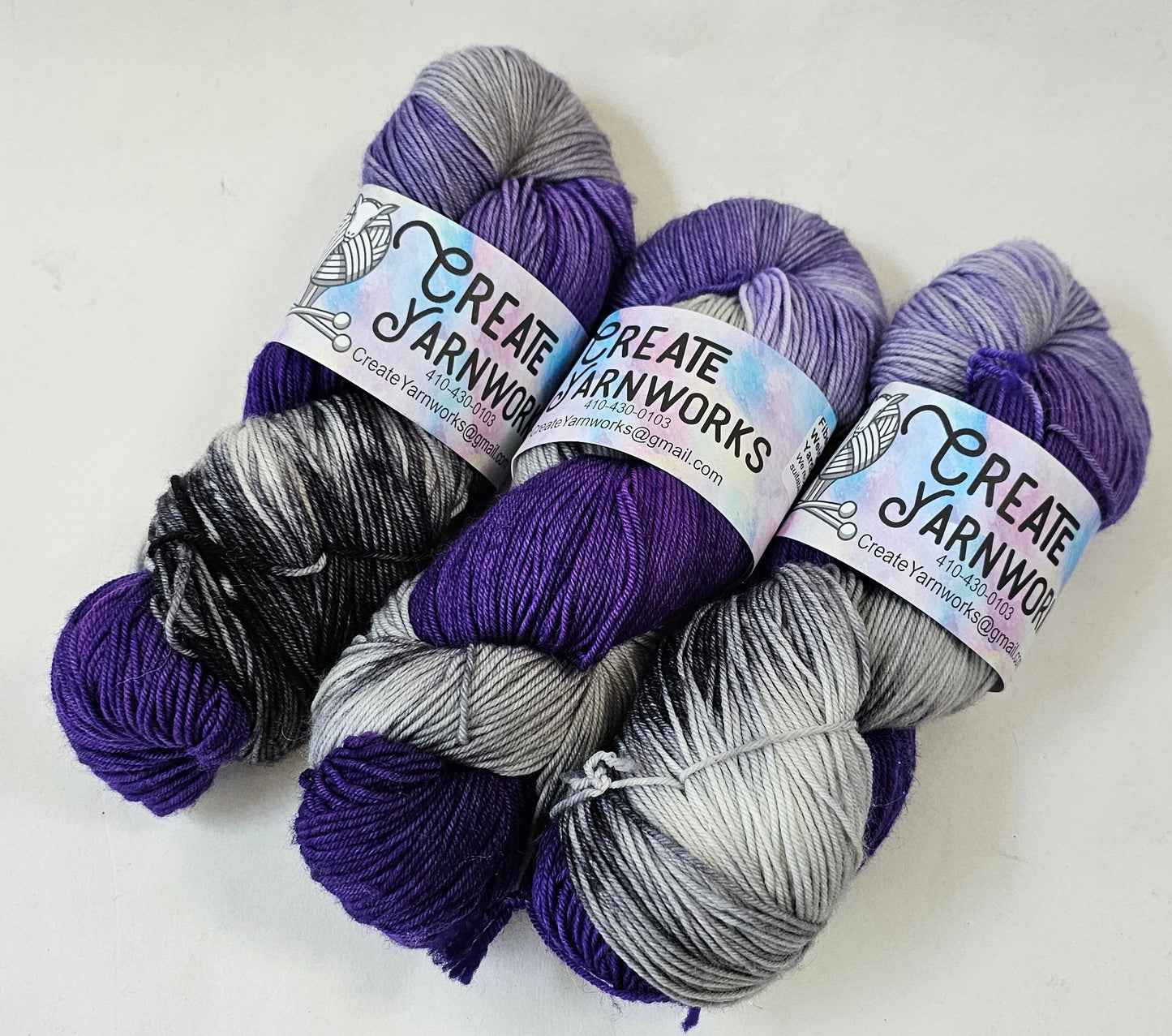 Purple Rain in Superwash Merino/Nylon (85/15) Blend Fingering Weight Yarn