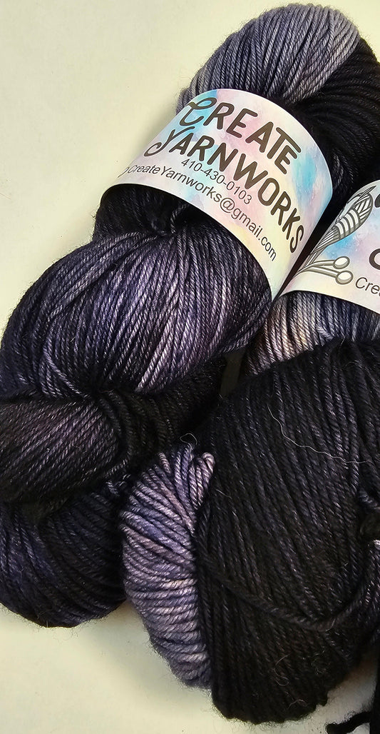 Navy in Superwash Merino/Nylon (85/15) Blend Fingering Weight Yarn