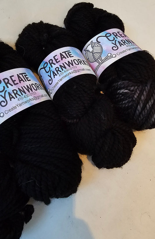 Almost Black in 100% Superwash Merino Bulky Yarn