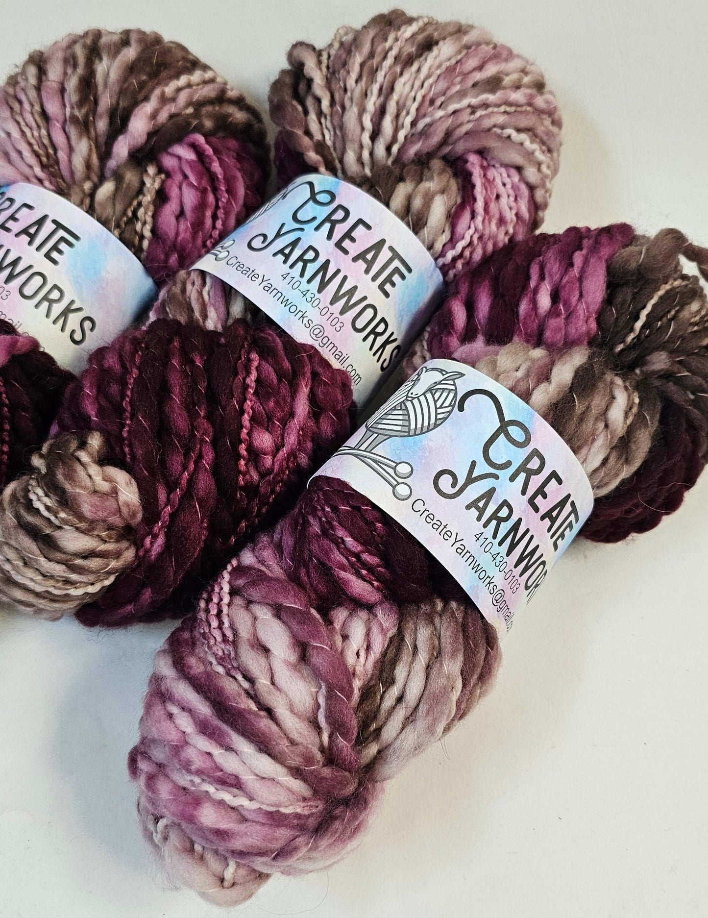 Burgundy Bark in Thick n Thin 100% Superwash Merino Bulky Yarn