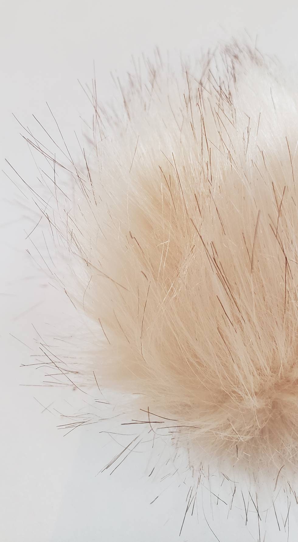 Faux Fur Pom Pom - Tan with brown tips