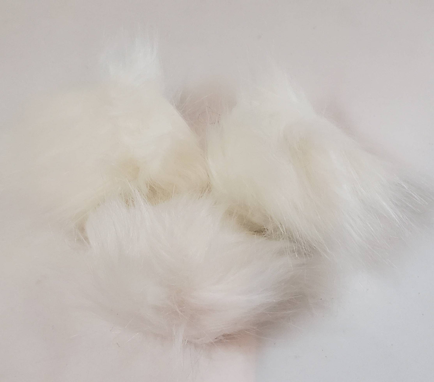 Faux Fur Pom Poms - White