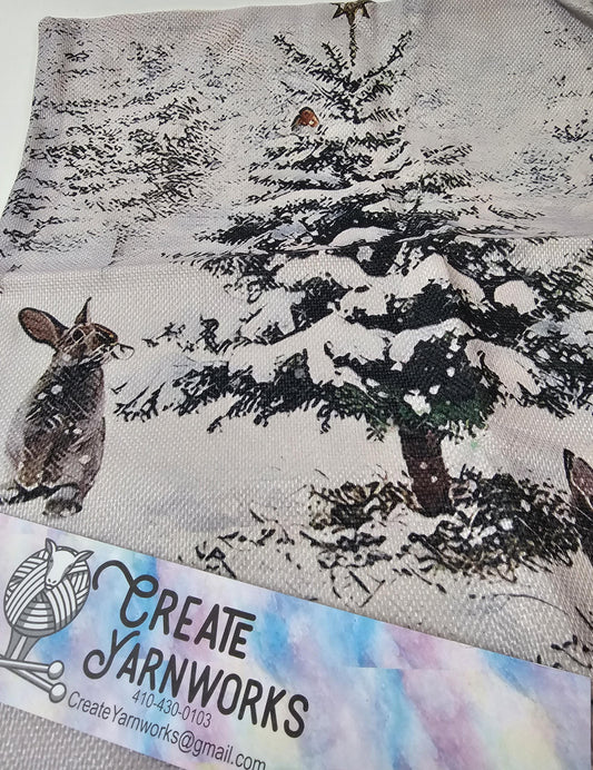 Special - Decorative 18"x18" Pillow - Rabbits at a Tree