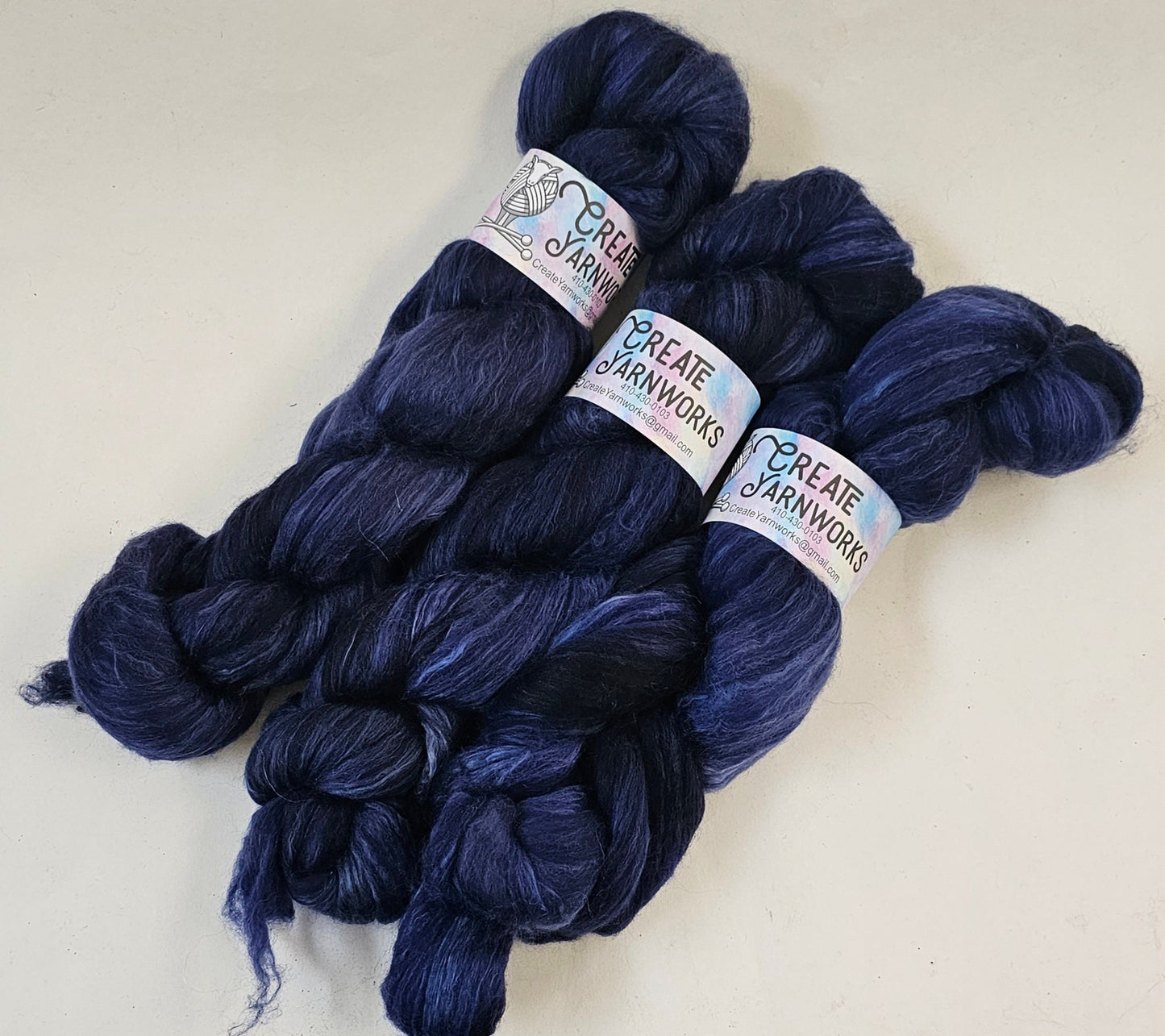 Navy in Merino/Milk Fiber 67/33 blend Top 4oz braid